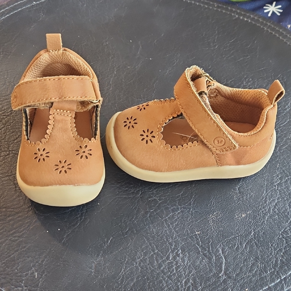 Stride Rite Tan Leather Baby Shoes